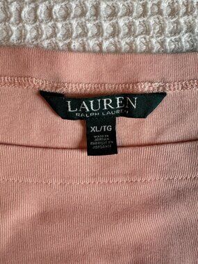 Lauren Ralph Lauren Boat Neck Half-Sleeve Shell Pink Top Size XL